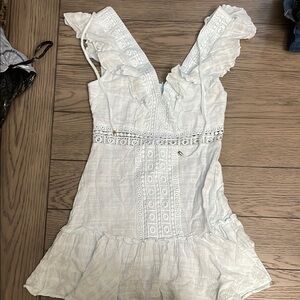 White Ruffled Sleeveless Dress